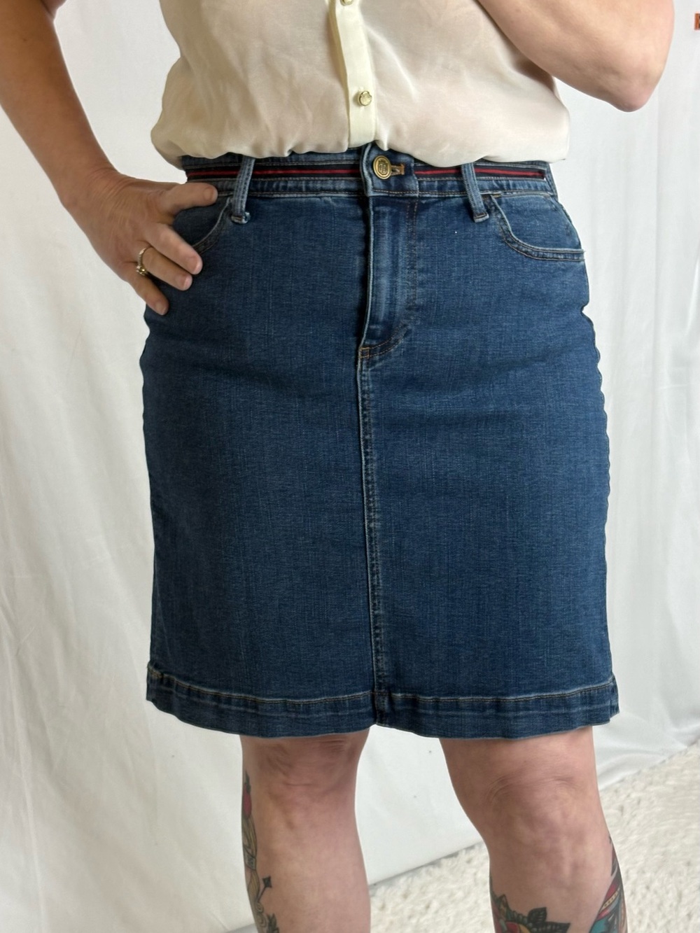 Talbots Dark Blue Denim Pencil Skirt